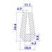 Ron silicon xốp chữ U 18x34.6x6.3