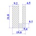 Ron silicon xốp chữ U 19x31.8x5.4