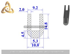 Ron silicon xốp chữ U 10x14.8x5.3