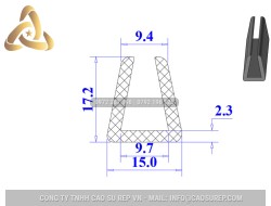 Ron silicon xốp chữ U 15x17.2x9.7