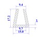 Ron silicon xốp chữ U 15x17.2x9.7
