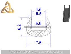 Ron silicon xốp chữ U 7.5x6.2x5