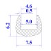 Ron silicon xốp chữ U 7.5x6.2x5