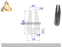 Ron silicon xốp chữ U 7x13x2