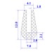 Ron silicon xốp chữ U 7x13x2
