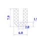 Ron silicon xốp chữ U 6x7.9x2