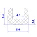 Ron silicon xốp chữ U 8x6.3x4.3