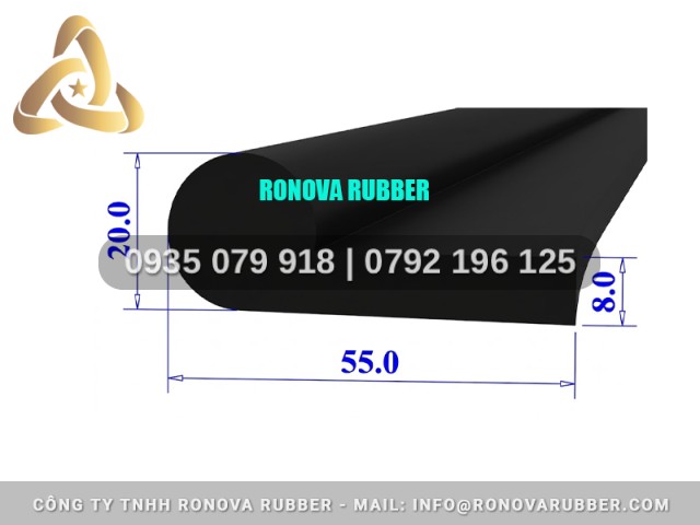 Gioăng cao su chữ P 55x20