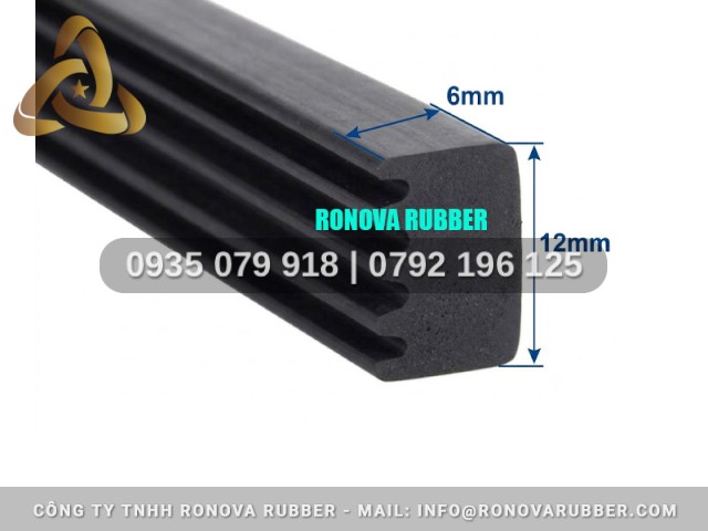 Phụ kiện gioăng cao su chữ D của Ronova 12x6