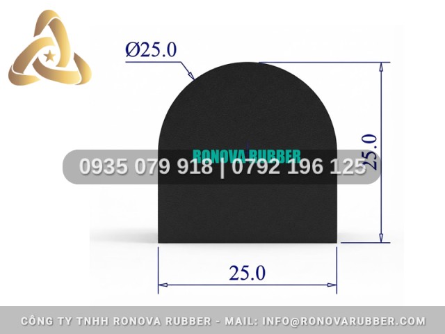 Ron Cao Su Đảm Bảo Chất Lượng Hình Chữ D 25x25