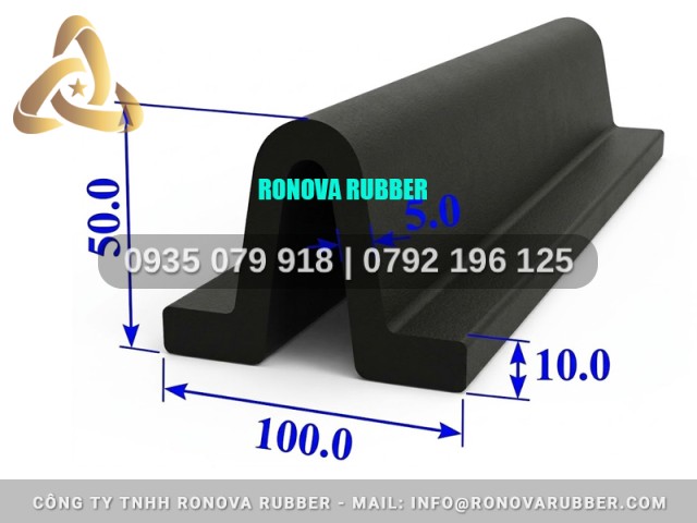 Ron cao su dạng U 100x50