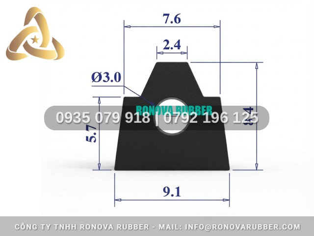 Ron Cao Su Đạt Chuẩn Hình Chữ D 9.1x8.4