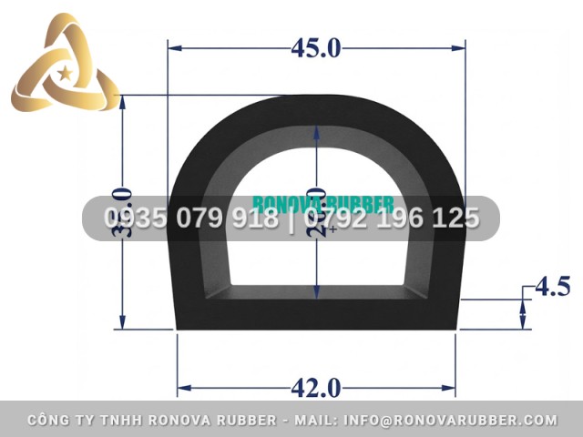Ron Cao Su Dẻo Dai Dạng Chữ D 42x35