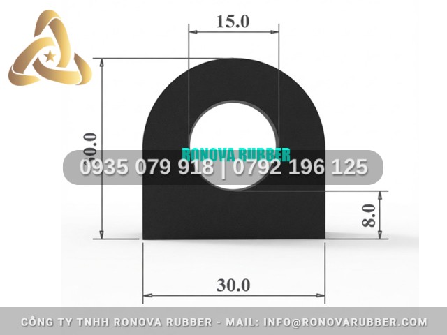 Ron Cao Su Định Hình Chữ D 30x30