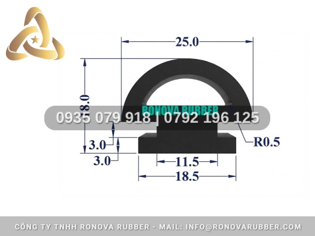 Ron Cao Su Hoàn Thiện Sắc Nét Dạng Chữ D 18.5x18