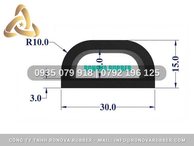 Sợi Ron Cao Su Bền Đẹp Chữ D 30x15
