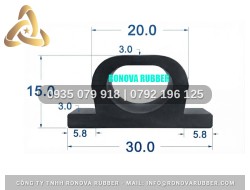 Vật tư ron cao su chữ D 30x15