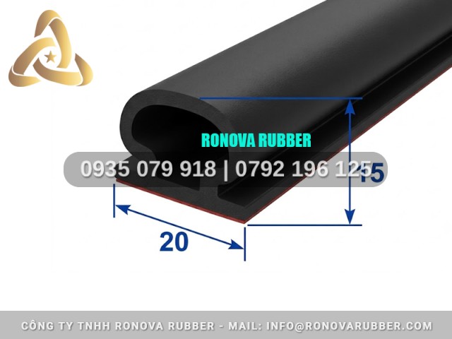Bản gioăng cao su phụ kiện tủ sấy chữ D 20x15