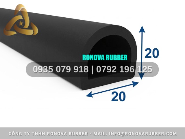 Bộ ron làm kín bằng cao su chữ D 20x20