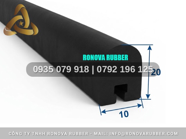 Chi tiết ron cao su chữ D 10x20