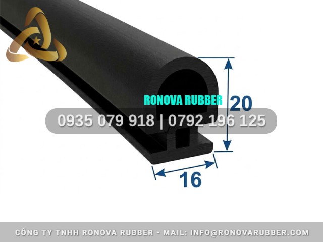 Cuộn gioăng cao su hệ thùng kín chữ D 16x20