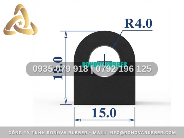 Dây Ron Chữ D Cao Su Tổng Hợp Bền Đẹp 15x18