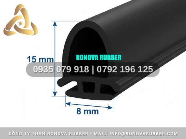 Giải pháp hệ gioăng cao su thi công cửa nhôm chữ D 8x15
