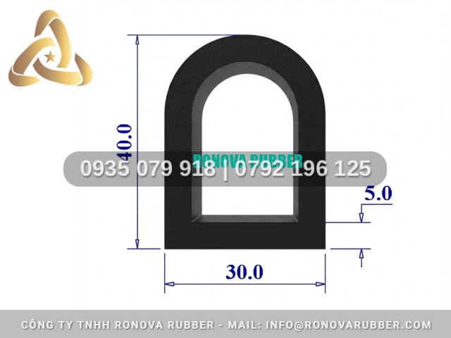 Gioăng Cao Su Chữ D Đảm Bảo Yêu Cầu Kỹ Thuật 30x40
