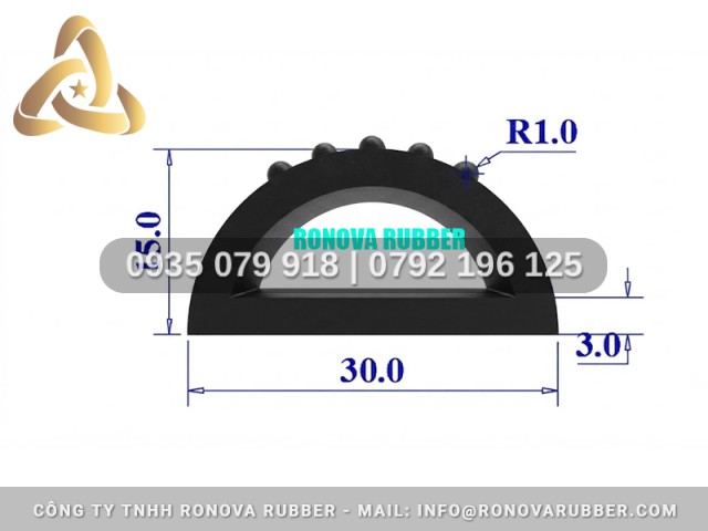 Gioăng Cao Su Hình Chữ D Bền Bỉ 30x15