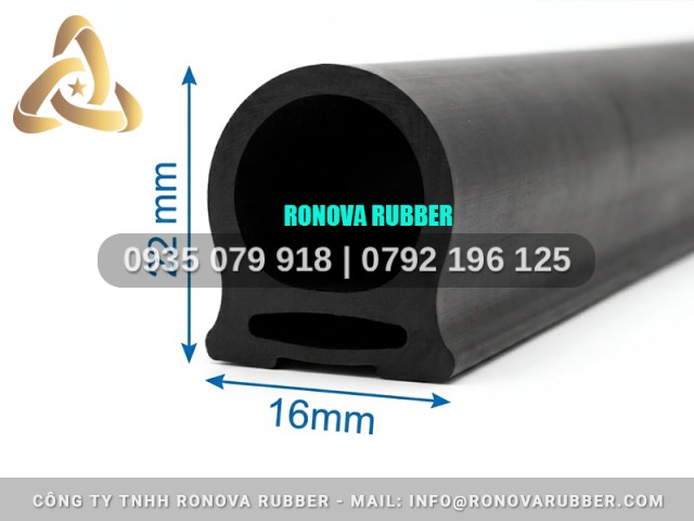 Lắp đặt chi tiết ron cao su ứng dụng cửa sắt chữ D 16x22