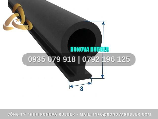 Phụ kiện gioăng định hình cao su chữ D 8x21