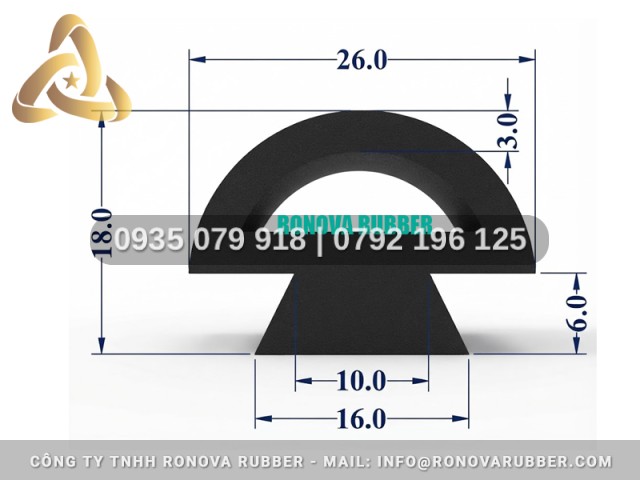 Ron Cao Su Chữ D Chất Lượng Giá Tốt 16x18