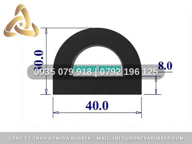 Ron Cao Su Chữ D Phân Phối Chính Hãng 40x30