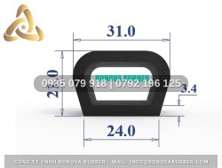 Ron Chữ D Cao Su Định Hình Cao Cấp 24x21
