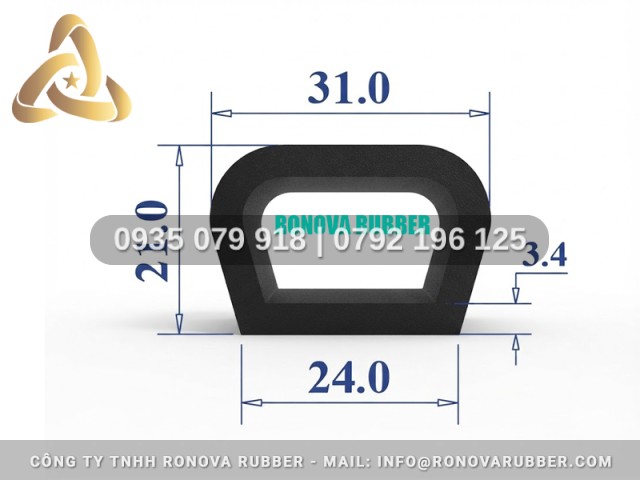 Ron Chữ D Cao Su Định Hình Cao Cấp 24x21