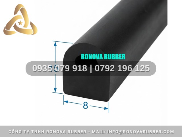 Sản xuất dải gioăng cao su cửa container chữ D 8x15