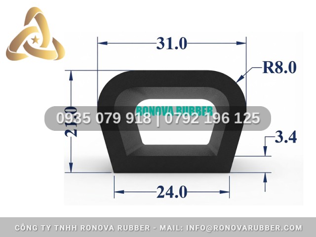 Sợi Gioăng Cao Su Chữ D Chắc Chắn 24x21