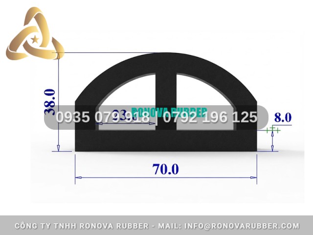 Sợi Ron Cao Su Chữ D Hoàn Thiện Sắc Nét 70x38