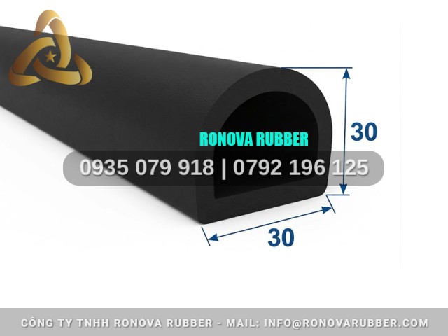 Thanh ron cao su lắp cửa thùng xe tải chữ D 30x30