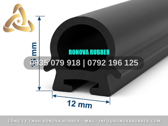 Thanh ron cao su thùng đông lạnh Ronova chữ D 12x16