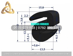 Gioăng Cao Su Đúc Khuôn Nguyên Khối Hình Chữ H 13.5x19x4.4