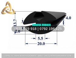 Gioăng Cao Su EPDM Bền Bỉ Dạng Chữ H 20x13.7x4