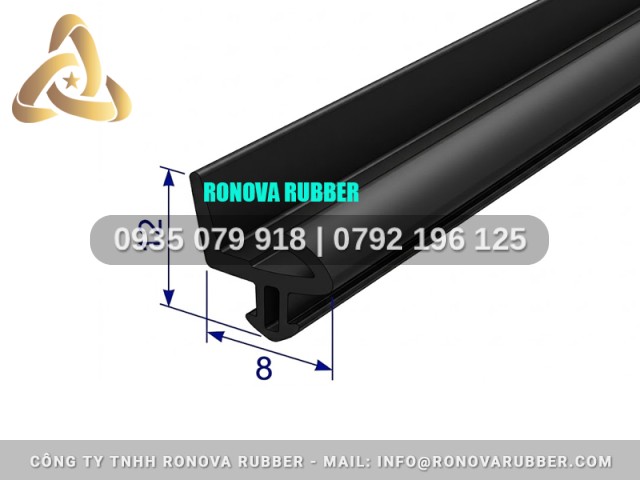 Nẹp cao su bảo vệ cạnh cửa 8x12