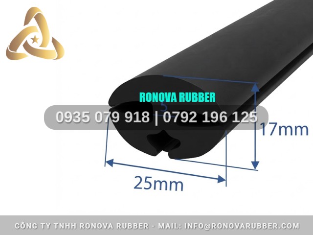 Nẹp cao su chữ H 25x17x5