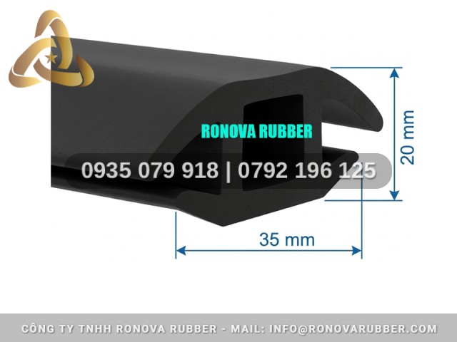 Nẹp cao su chữ H cho tủ điện công nghiệp 35x20
