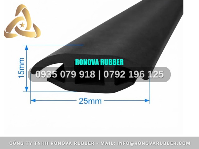 Nẹp cao su hoàn thiện mép cửa 25x15