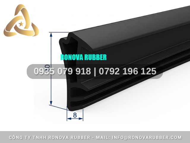 Nẹp chữ H cho cửa công nghiệp 8x40