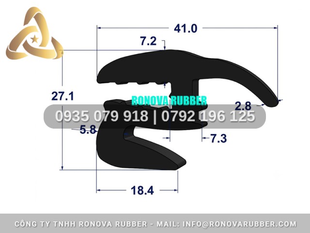 Ron Cao Su Thường Đáp Ứng Nhanh Dạng Chữ H 41x27.1x2.8