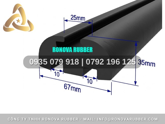 Ron chữ H dùng cho mép cửa 67x35