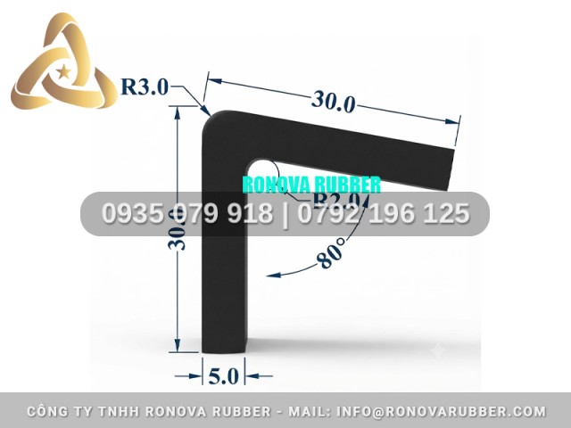 Dây Ron Cao Su Dày Dặn Dạng Chữ L 30x30x5